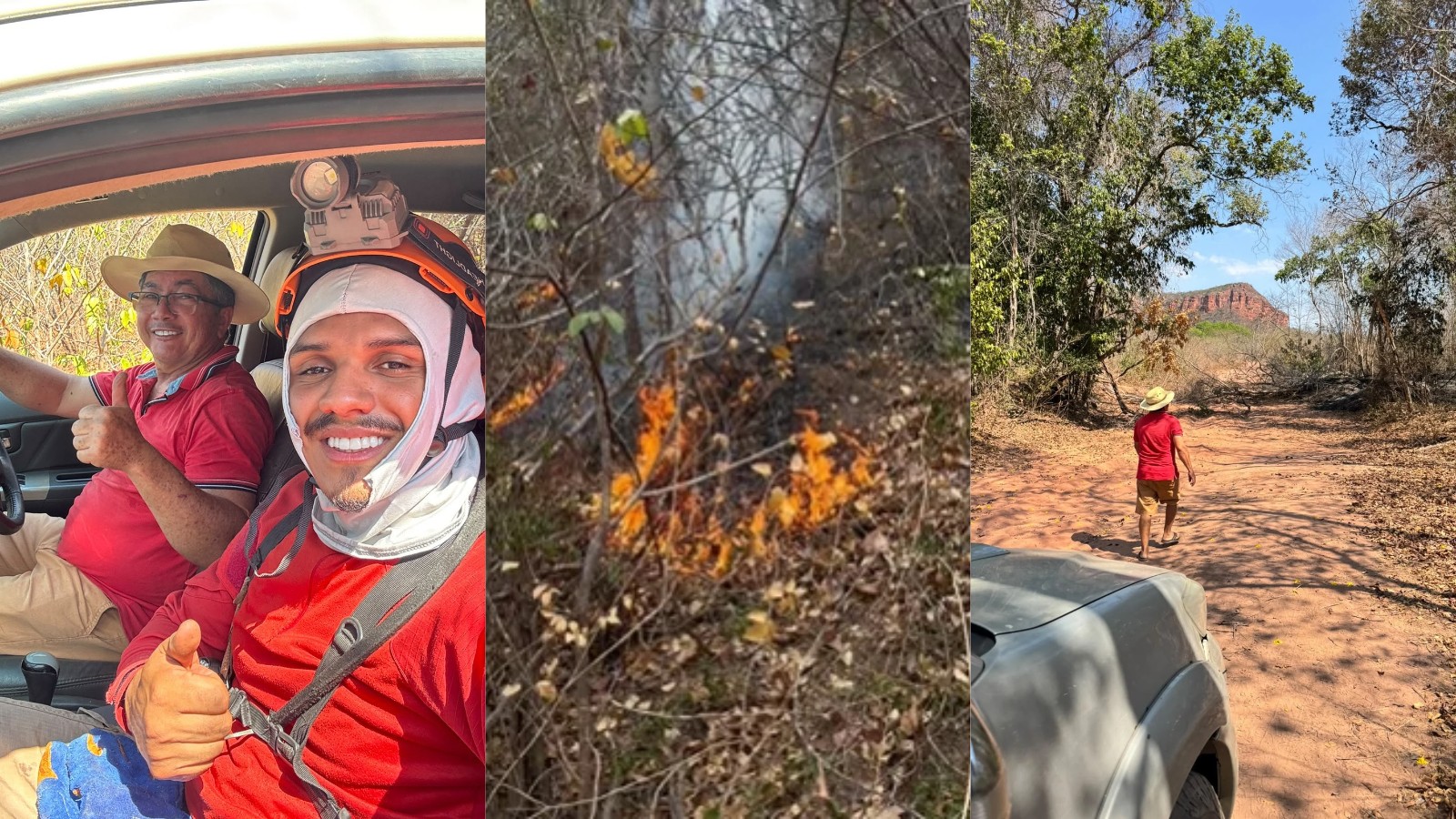 Pai de Whindersson Nunes ajuda bombeiros no combate a incêndio no Sul do Piauí