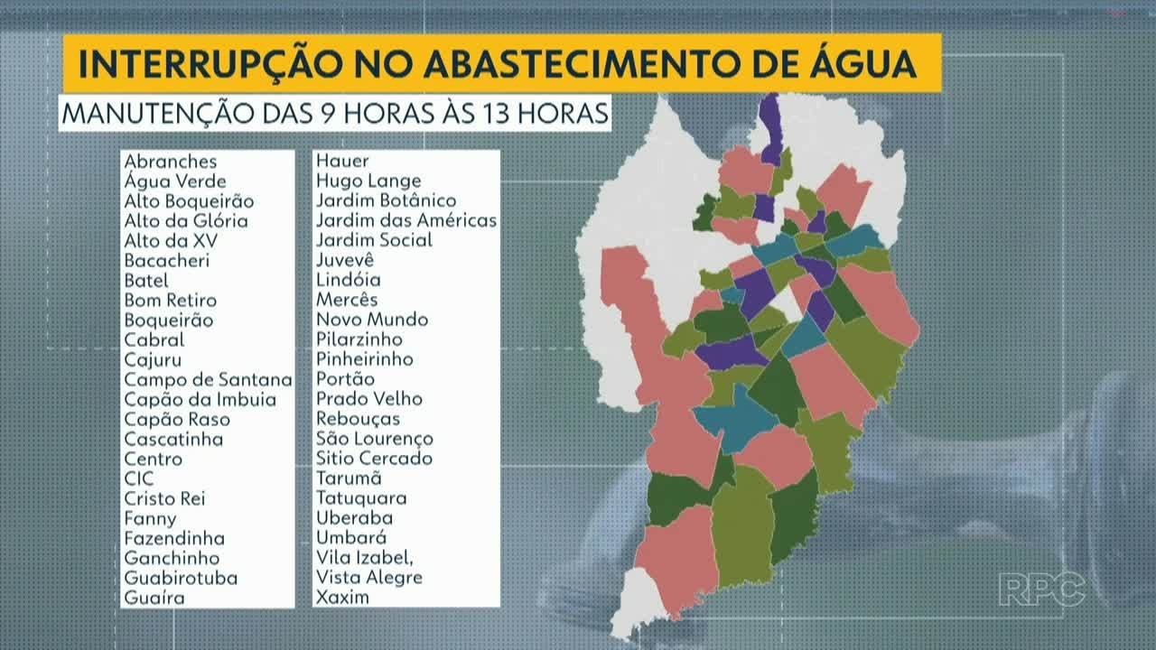 46 dos 75 bairros de Curitiba podem ficar sem água nesta quarta-feira ...
