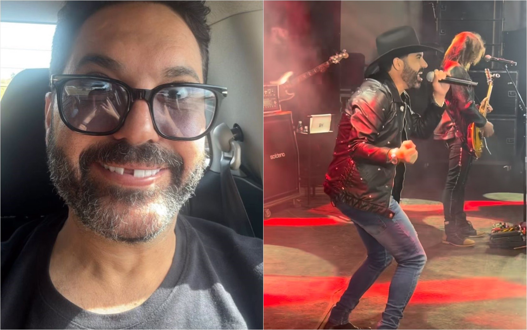 Edson, da dupla com Hudson, revela que perdeu dente ao roer osso de frango a caminho de show em Goiás; vídeo