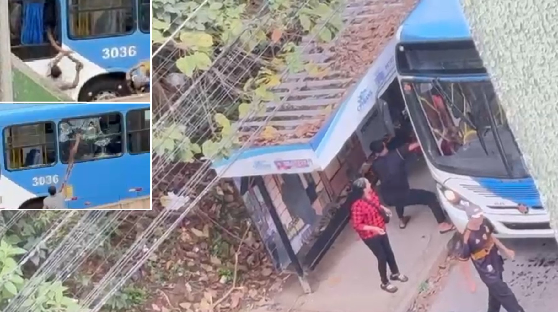 Motorista se tranca em ônibus após ser agredido e fica cercado enquanto grupo depreda veículo em Petrópolis: 'Vai ficar traumatizado', diz moradora