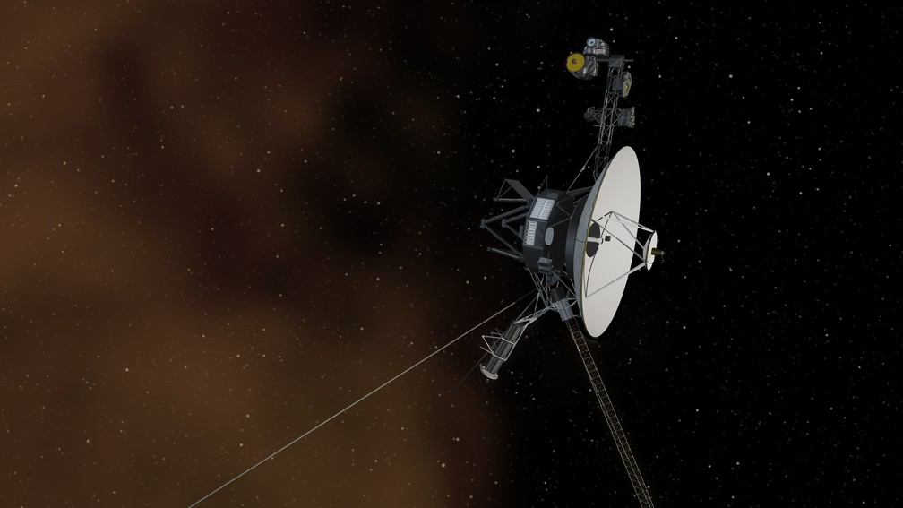 Recriação gráfica mostra a Voyager 1, da NASA — Foto: Nasa