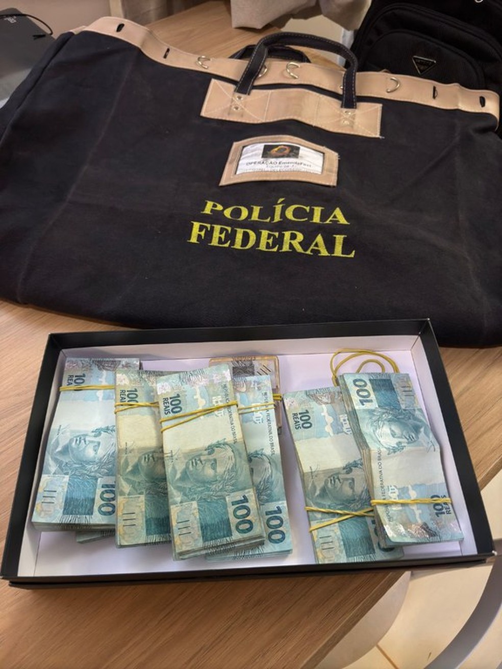 Dinheiro apreendido em operação contra desvio em emendas — Foto: PF/Divulgação