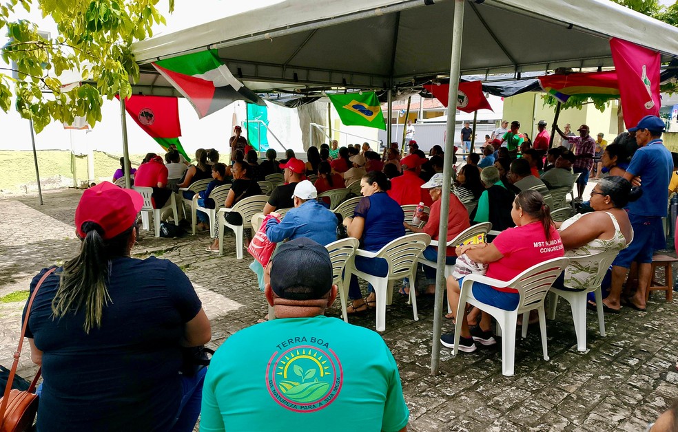 Famílias do MST na sede do Incra na Paraíba, em João Pessoa — Foto: Carla Batista/Divulgação/MST