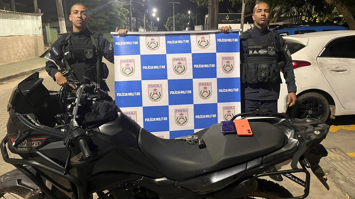 Moto roubada em Cabo Frio é recuperada após acidente em Iguaba Grande; suspeito é preso
