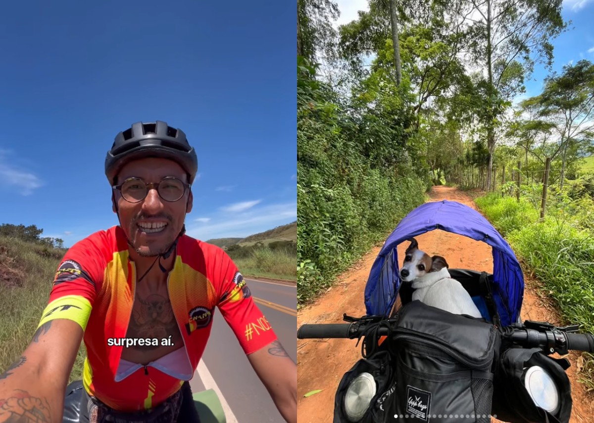 Ciclista percorre 12 mil km por 11 estados com cachorra após superar câncer em estágio terminal: 'Viver o meu sonho'