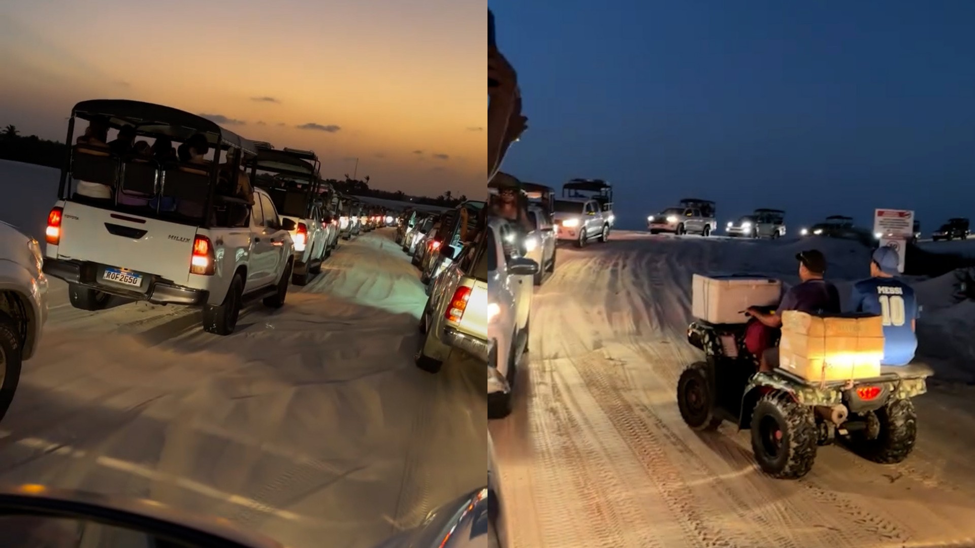 VIDEO: Access to the Santo Amaro dunes is congested during high season in Lençóis Maranhenses