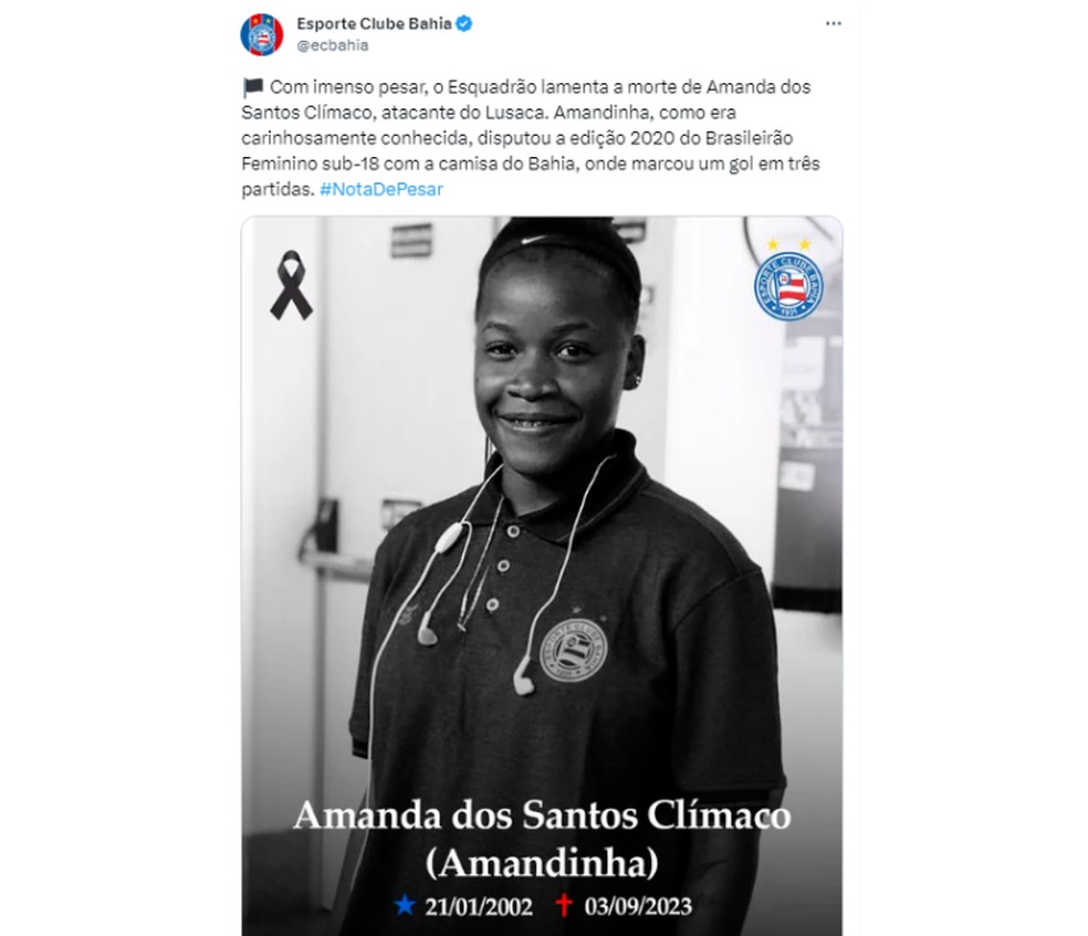 Clube se pronunciou através de redes sociais — Foto: Redes sociais