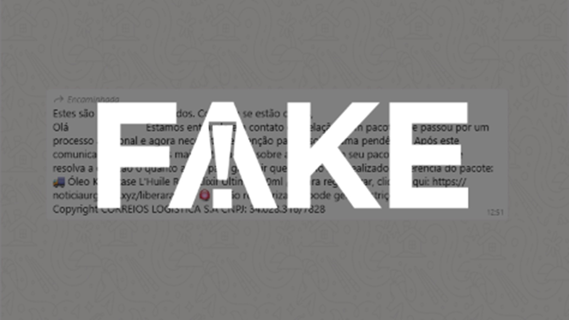 É #FAKE: Golpe da 'taxa da encomenda' manda mensagem se passando por Correios, Loggi e Jadlog