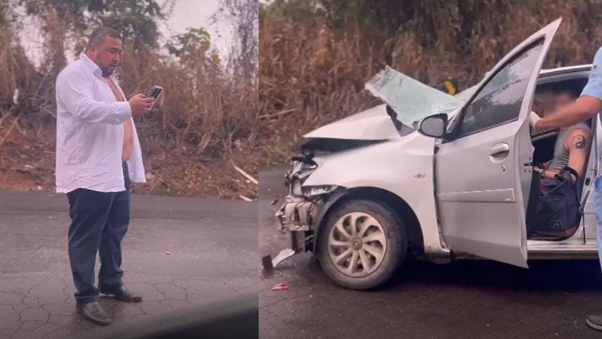 Van com prefeito de Guarapari e familiares sofre acidente a caminho de casamento em Pedra Azul