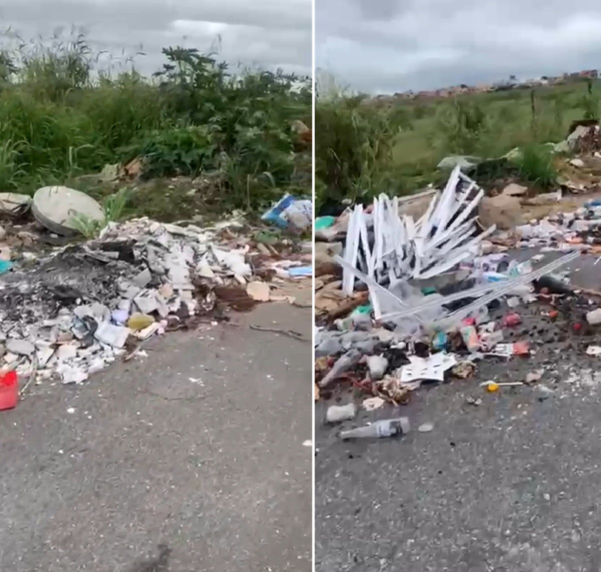 Moradores denunciam descarte irregular de lixo no Parque dos Cristais, em Campos