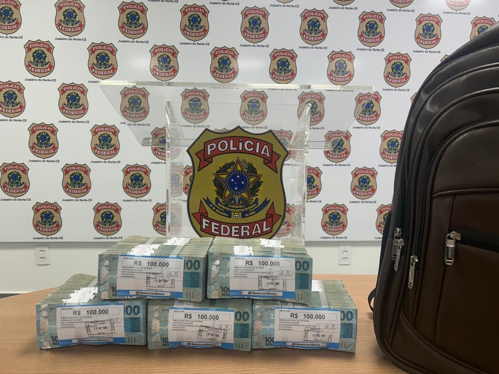 PF apreende meio milhão de reais em Juazeiro do Norte (CE) — Foto: Divulgação