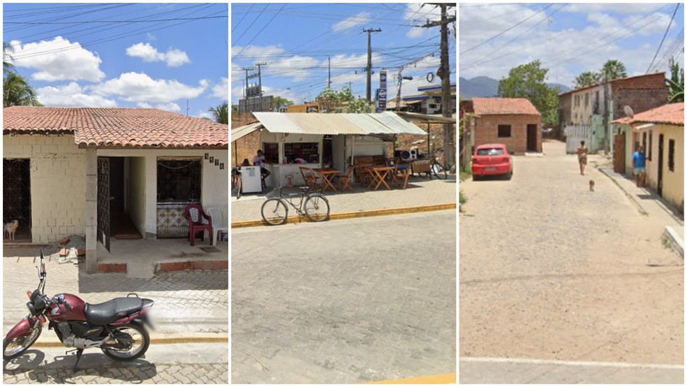 Imagens de 2024 do Google Street View mostram moradores e negócios abertos no Jacarezal, em Pacatuba (CE) — Foto: Google Street View