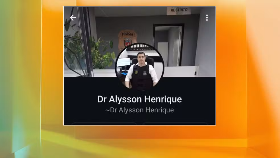 Número usava foto e nome do delegado para tentar aplicar golpe — Foto: Reprodução