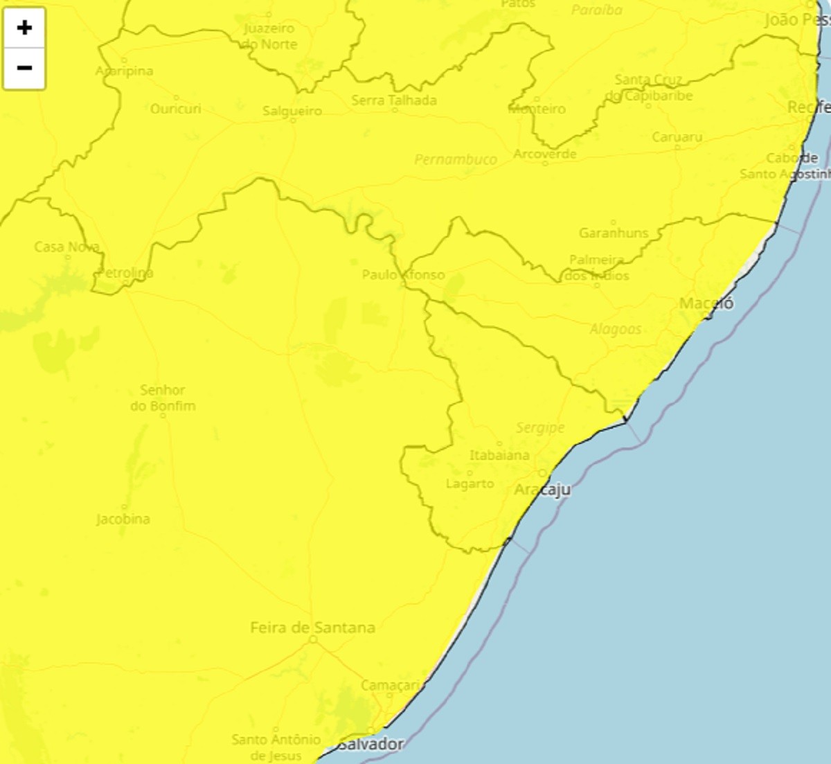 INMET prevê chuvas em todos os municípios do estado até terça-feira, 10 de fevereiro