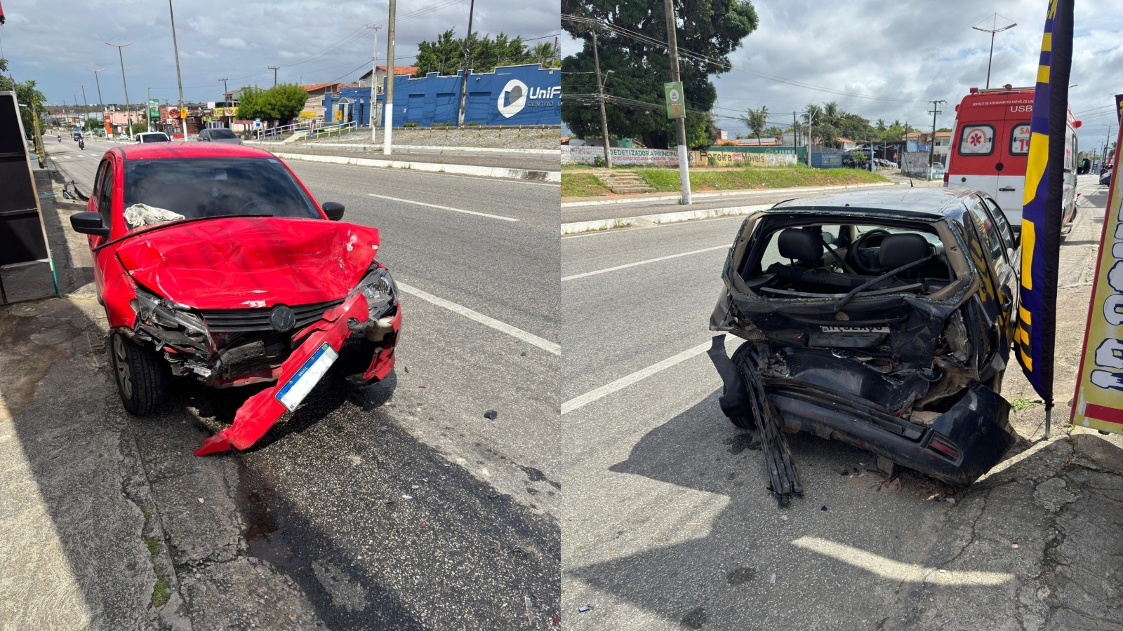 Vídeo: Ciclista escapa por poucos segundos de colisão entre dois carros na Grande Fortaleza
