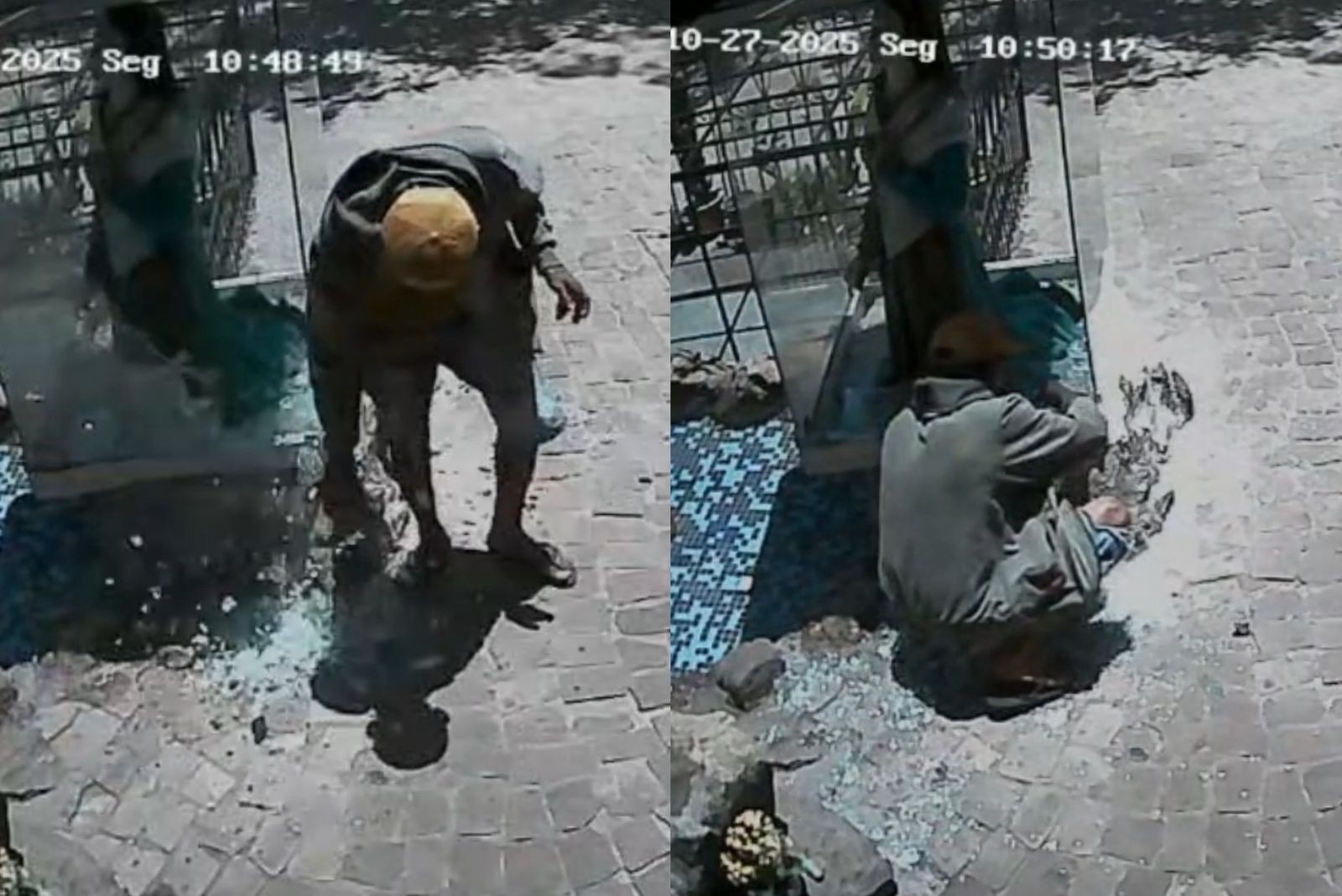 Vídeo: homem em situação de rua quebra vidro de imagem de santa e furta dinheiro ofertado pelos fiéis