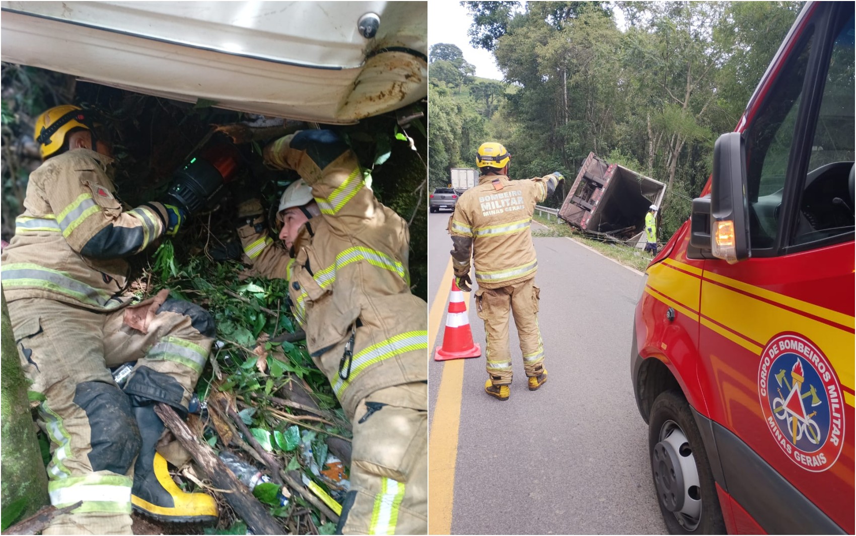 Motorista de 26 anos morre após carreta tombar na MG-290, em Inconfidentes, MG