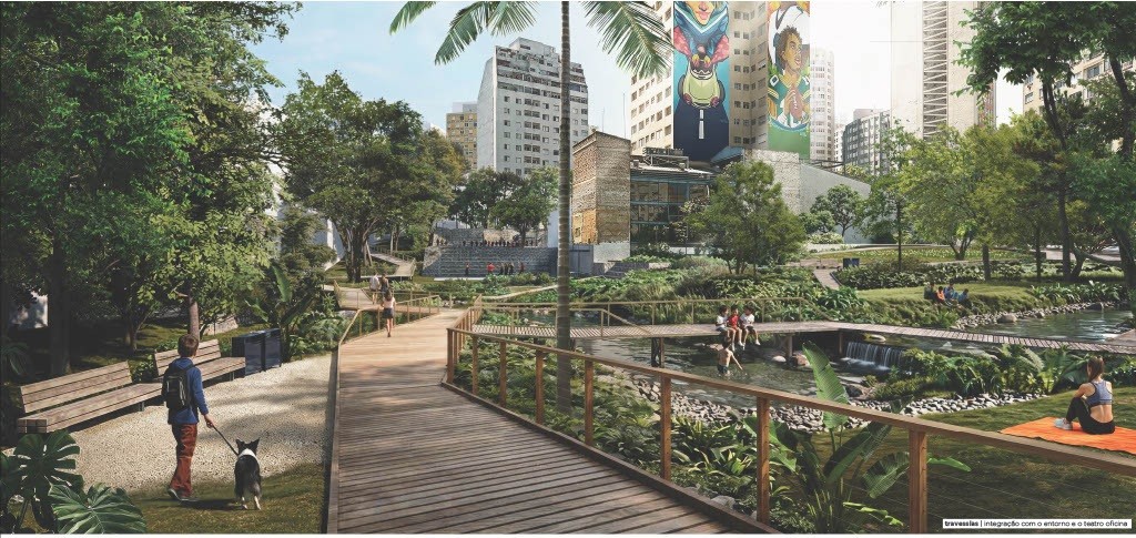 Prefeitura divulga projeto vencedor do novo Parque do Bixiga, na Bela Vista, Centro de SP; projeto terá área permeável e jardins de chuva