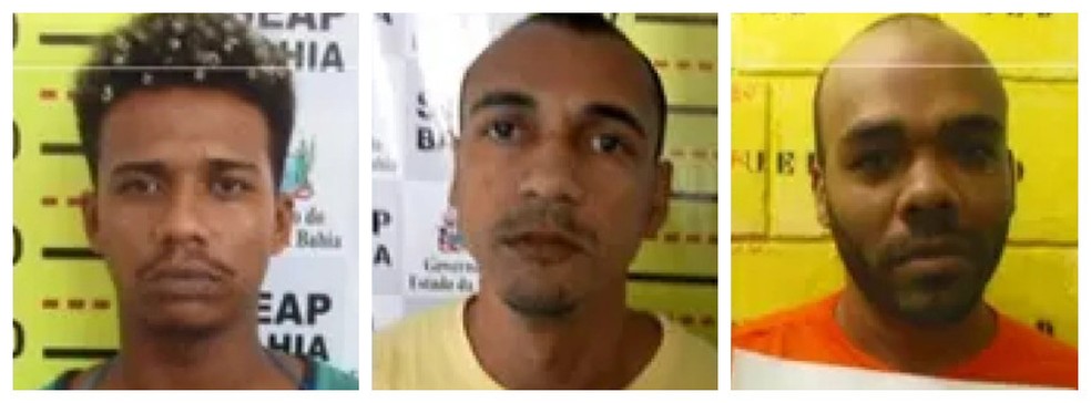 Fotos dos três ex-detentos que morreram na madrugada desta terça — Foto: Reprodução/Redes Sociais