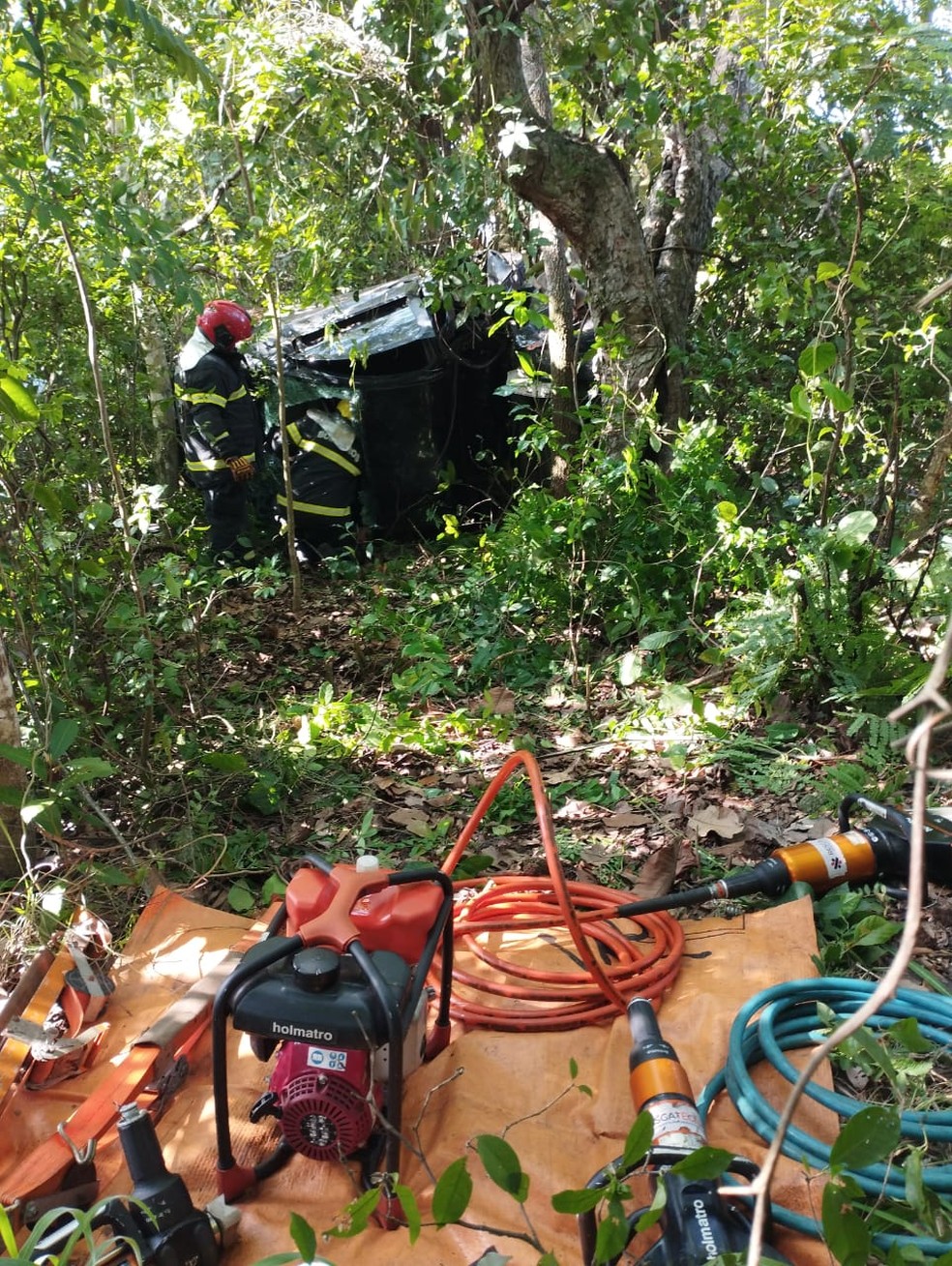 Motorista morre aps acidente em Nova Rosalndia  Foto: Reproduo/Corpo de Bombeiros