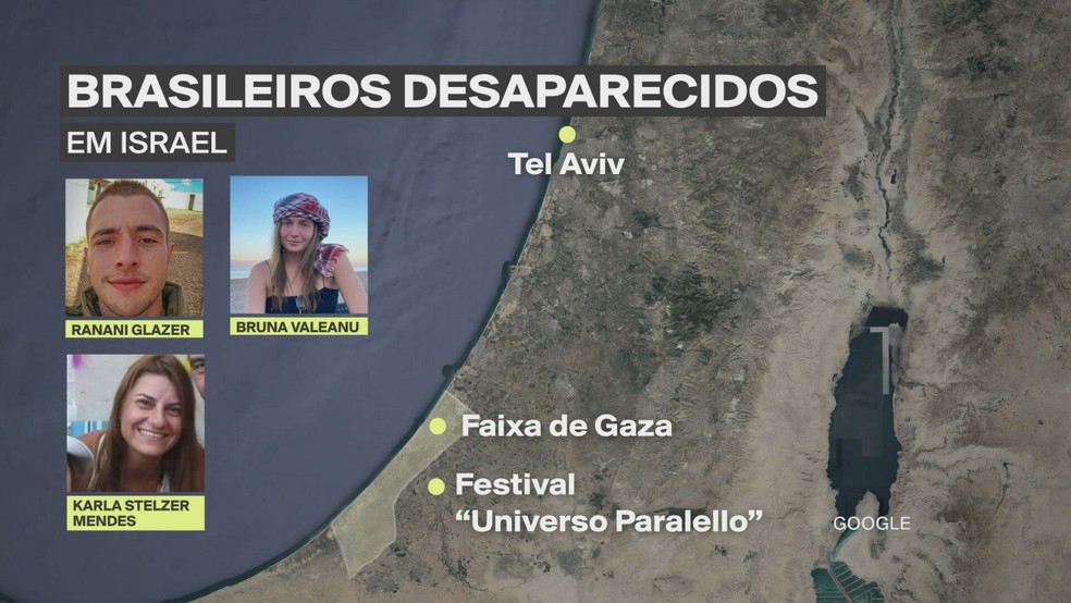 Terceira brasileira desaparecida em Israel é identificada — Foto: Reprodução GloboNews