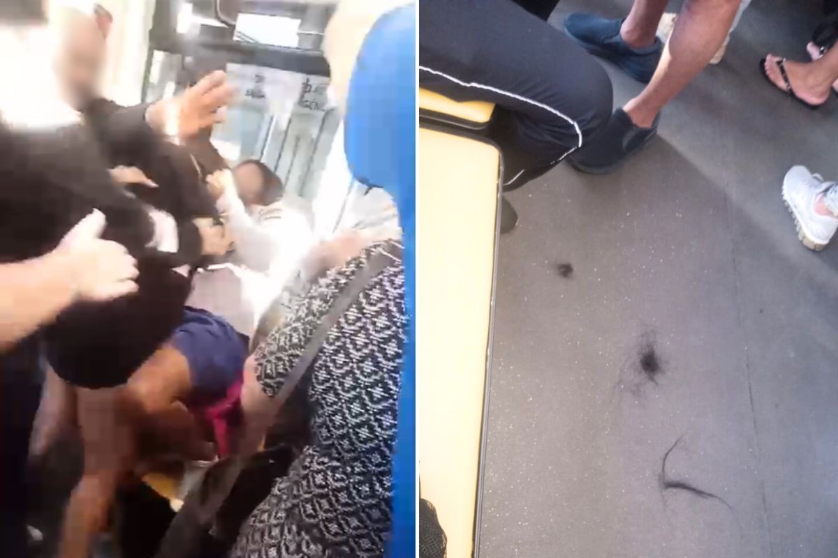 Irmãs brigam após acusação de 'talarica' e deixam tufos de cabelo espalhados em vagão de VLT; VÍDEO