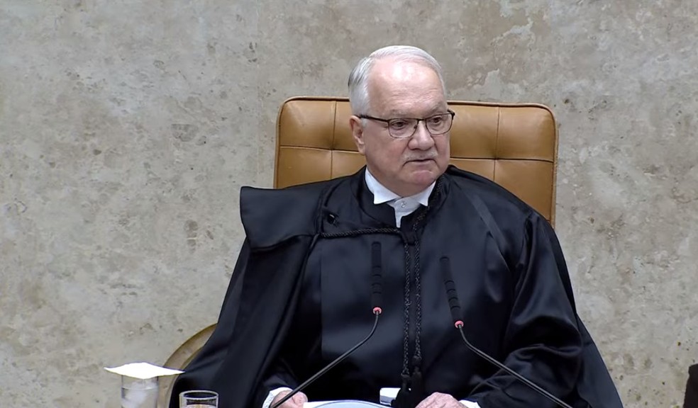 Fachin, presidente do Supremo Tribunal Federal, durante abertura do ano na Corte — Foto: Reprodução/TV Justiça