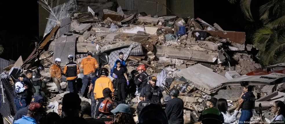 Terremotos quase simultâneos geram cenas de pânico em Caracas e outras partes do país — Foto: Diko Betancourt/Anadolu Agency/IMAGO
