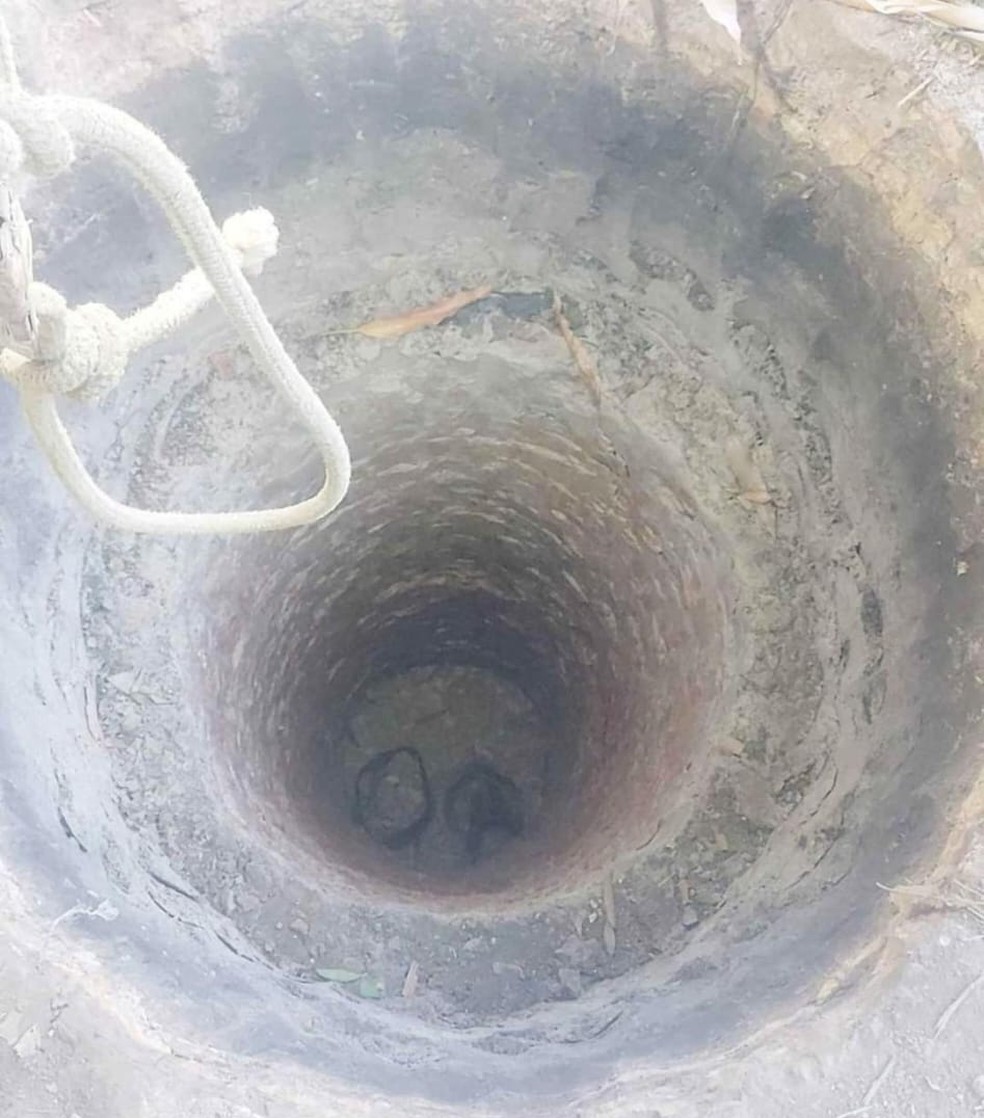 Poço artesiano que abastece a comunidade riberinha brasileira totalmente seco, em Porto Velho — Foto: Defesa Civil Municipal