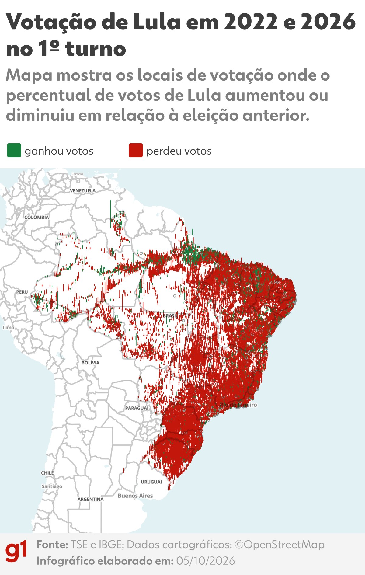 MAPAS: Confira onde Lula perdeu votos e onde Flávio Bolsonaro melhorou em relação ao pai
