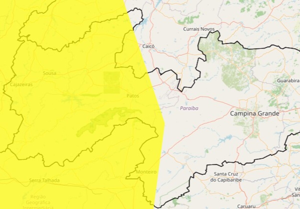Inmet alerta para baixa umidade do ar em mais de 90 cidades da Paraíba; veja quais