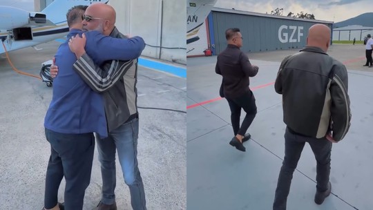 Em post mais recente, Rick mostra encontro com empresário em aeroporto