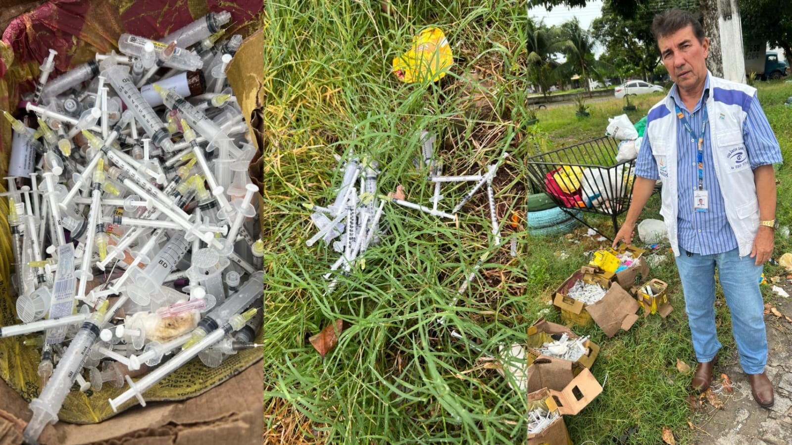 Mais de 20 kg de seringas, agulhas e remédios são descartados em rua de Maceió