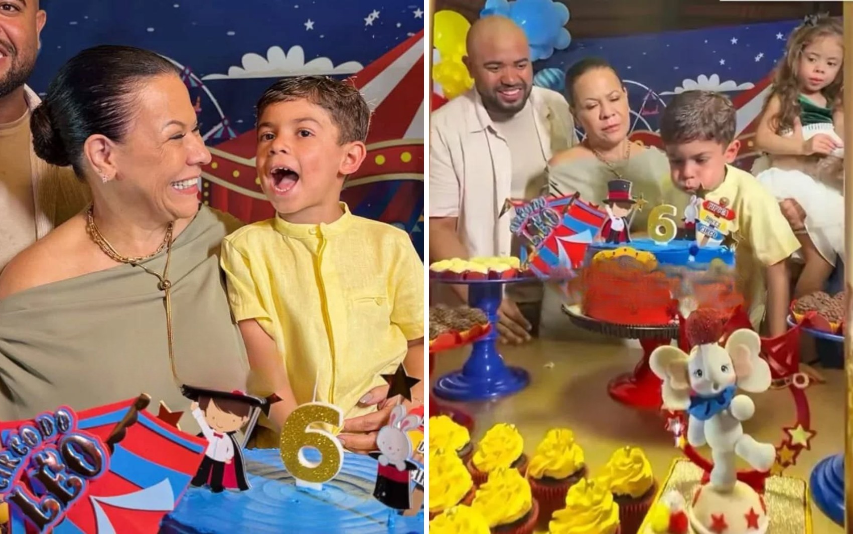 Dona Ruth prepara festa com tema de circo para o aniversário do neto Léo, filho de Marília Mendonça e Murilo Huff 