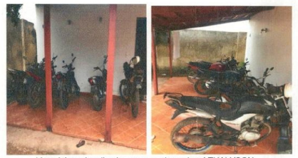 Motos retiradas de quartel foram encontradas na casa de suspeito — Foto: Reprodução