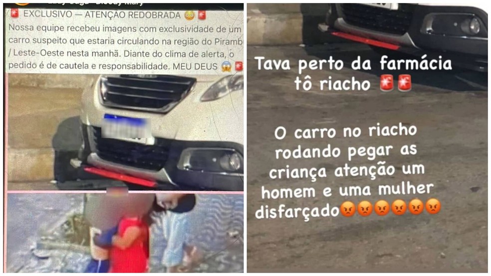 Mulher denuncia ter carro falsamente vinculado a sequestro de crianças em Fortaleza (CE) e diz estar sofrendo ameaças — Foto: Reprodução