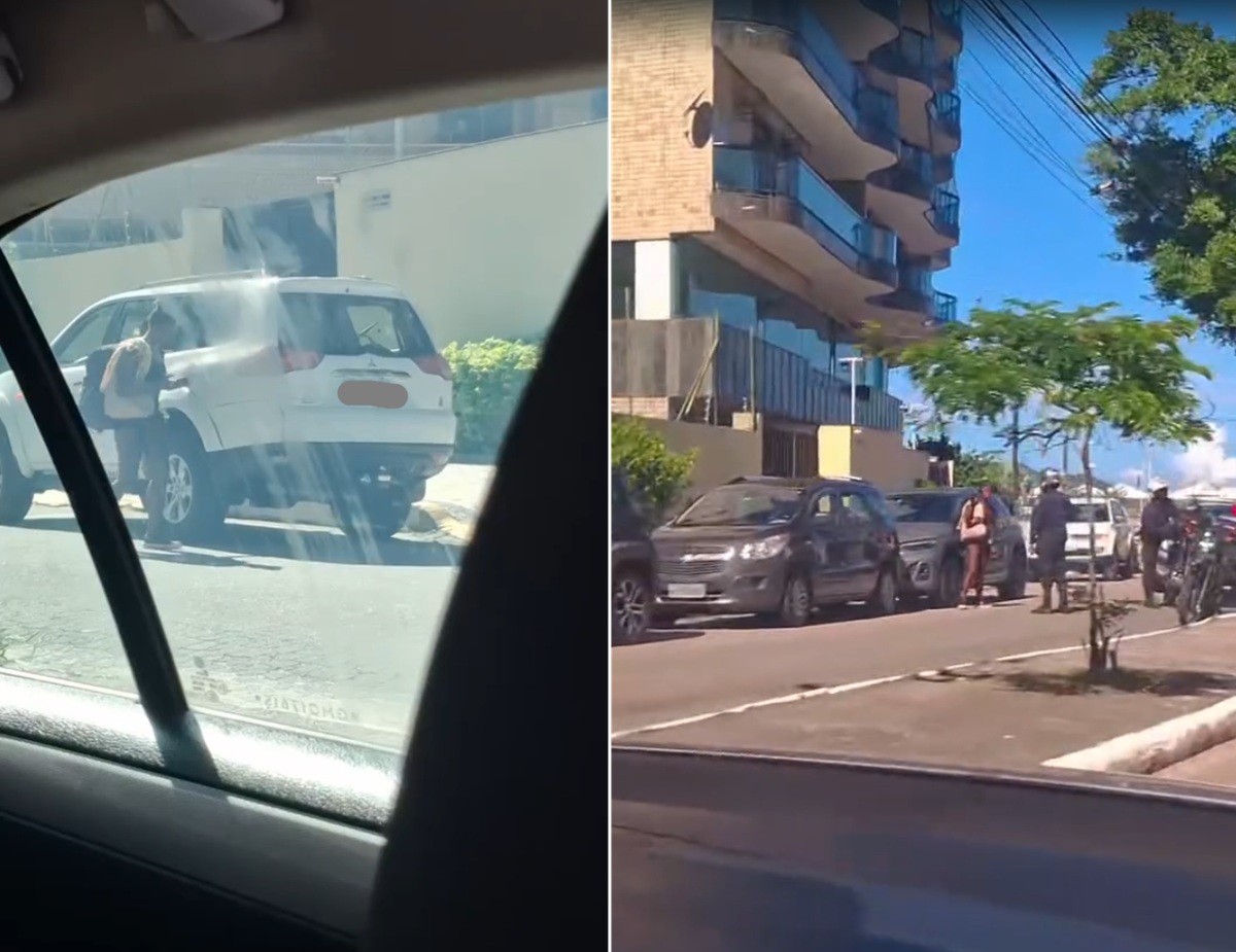 Mulher tenta arrombar carros com cadarço de tênis próximo à Praia do Forte, em Cabo Frio
