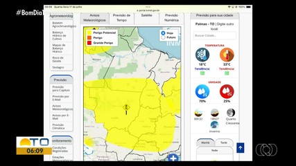 Calor e alerta de baixa umidade do ar predominam no Tocantins