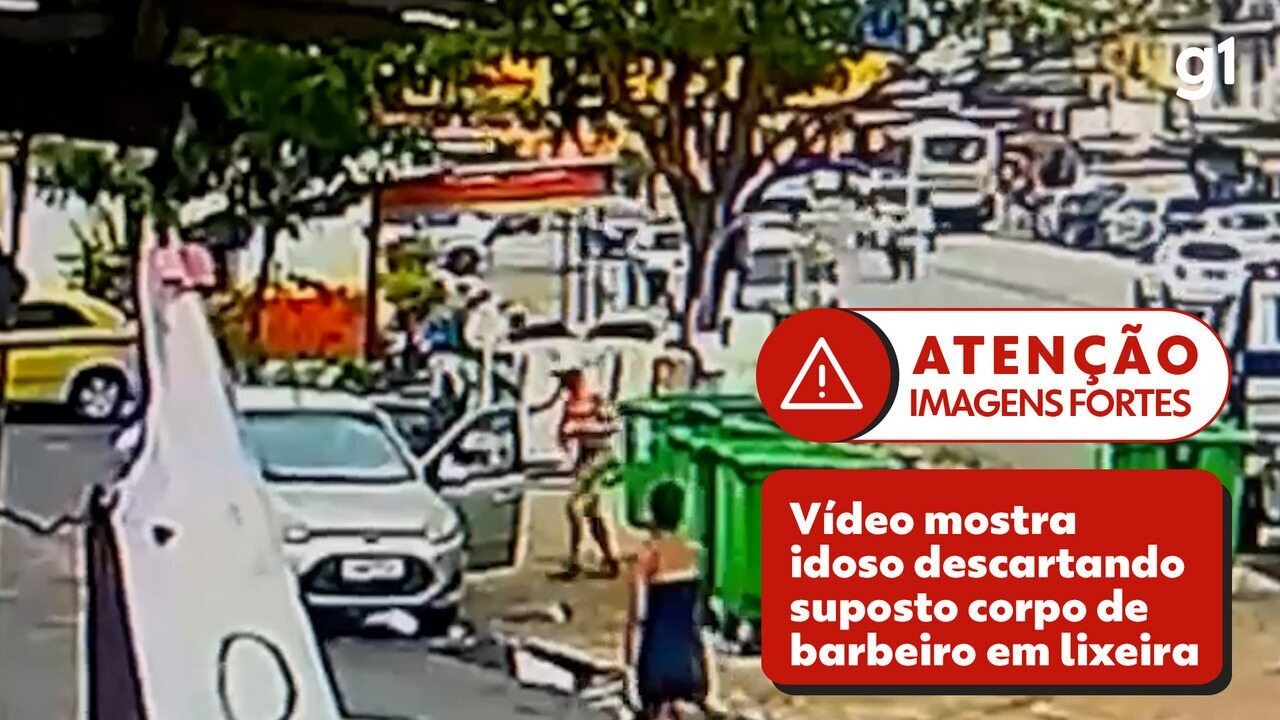 Vídeo Mostra Idoso Descartando suposto corpo Esquartejo de Barbeiro em Lixeira Em Belford Roxo | Rio de Janeiro