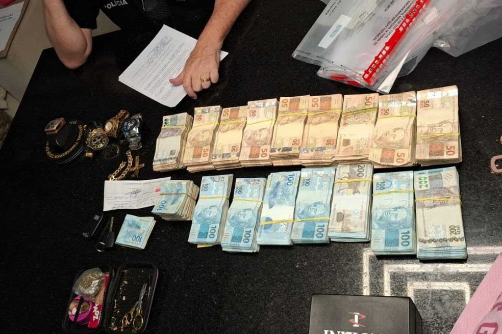 Opera&ccedil;&atilde;o Helmintos cumpre mandados em diversos endere&ccedil;os de Praia Grande &mdash; Foto: Pol&iacute;cia Civil
