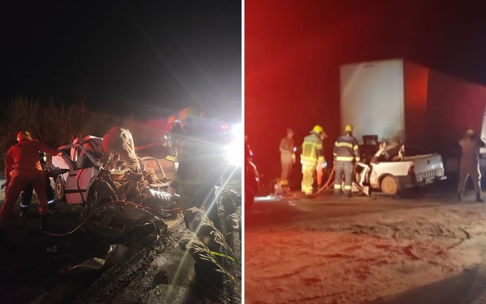Casal morre na BR-020, em Posse, Goiás — Foto: Divulgação/Corpo de Bombeiros