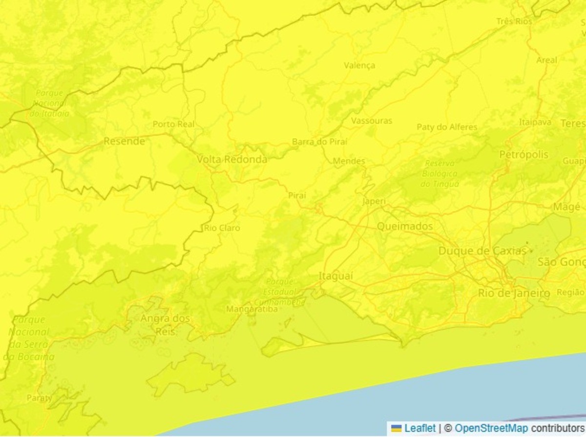 Inmet emite alerta amarelo de tempestades para cidades do Sul do Rio e Costa Verde