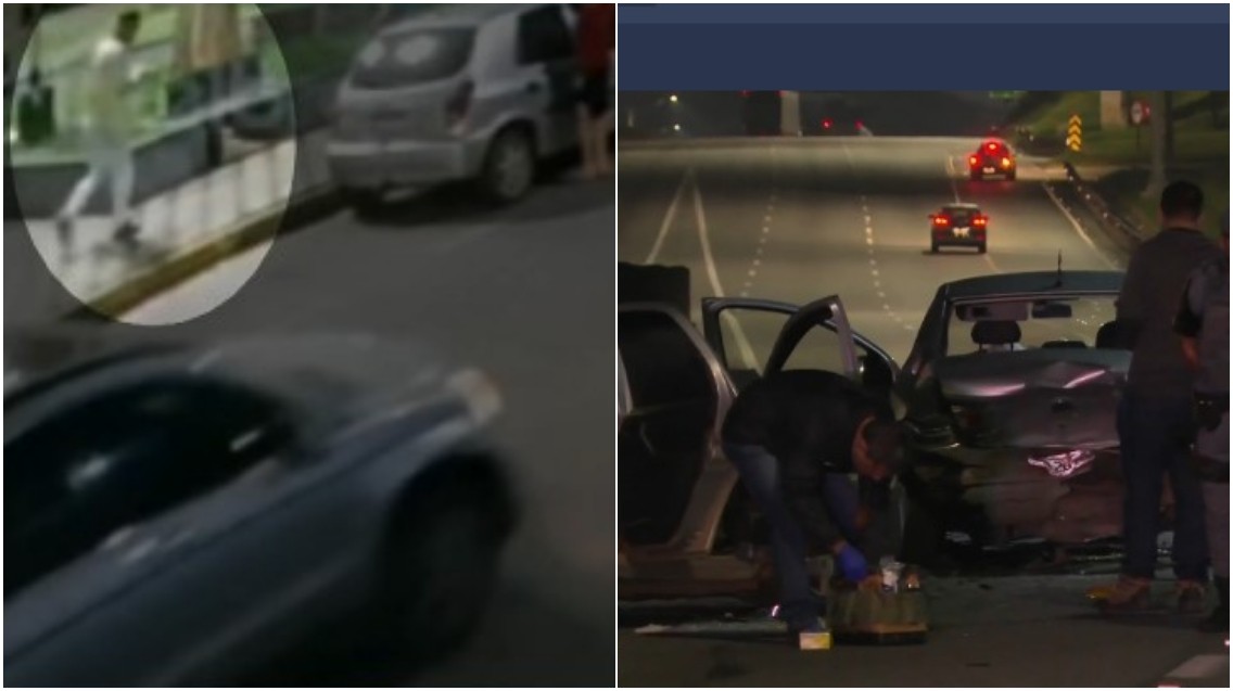 Perseguição policial por mais de 100 km termina na Grande SP com acidente, troca de tiros e morte de criminoso
