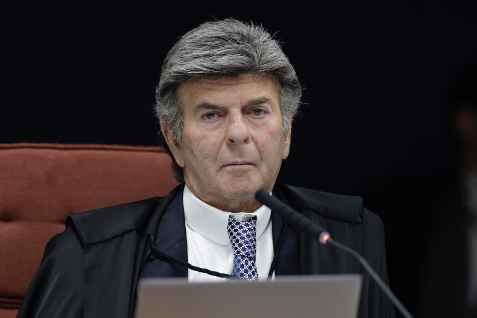 O ministro Luiz Fux, do STF, durante julgamento na Primeira Turma sobre a denúncia contra Bolsonaro — Foto: Fellipe Sampaio/STF