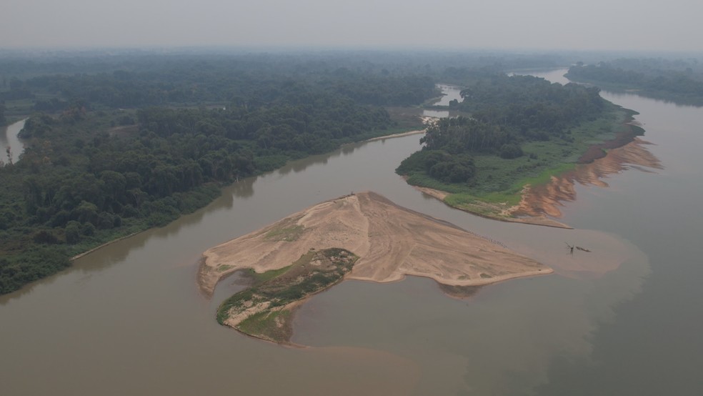O Rio Paraguai é monitorado por 21 réguas. No entanto, 18 dessas estações indicam níveis de água inferiores aos esperados para o período — Foto: Sérgio Gouvêa/TVCA