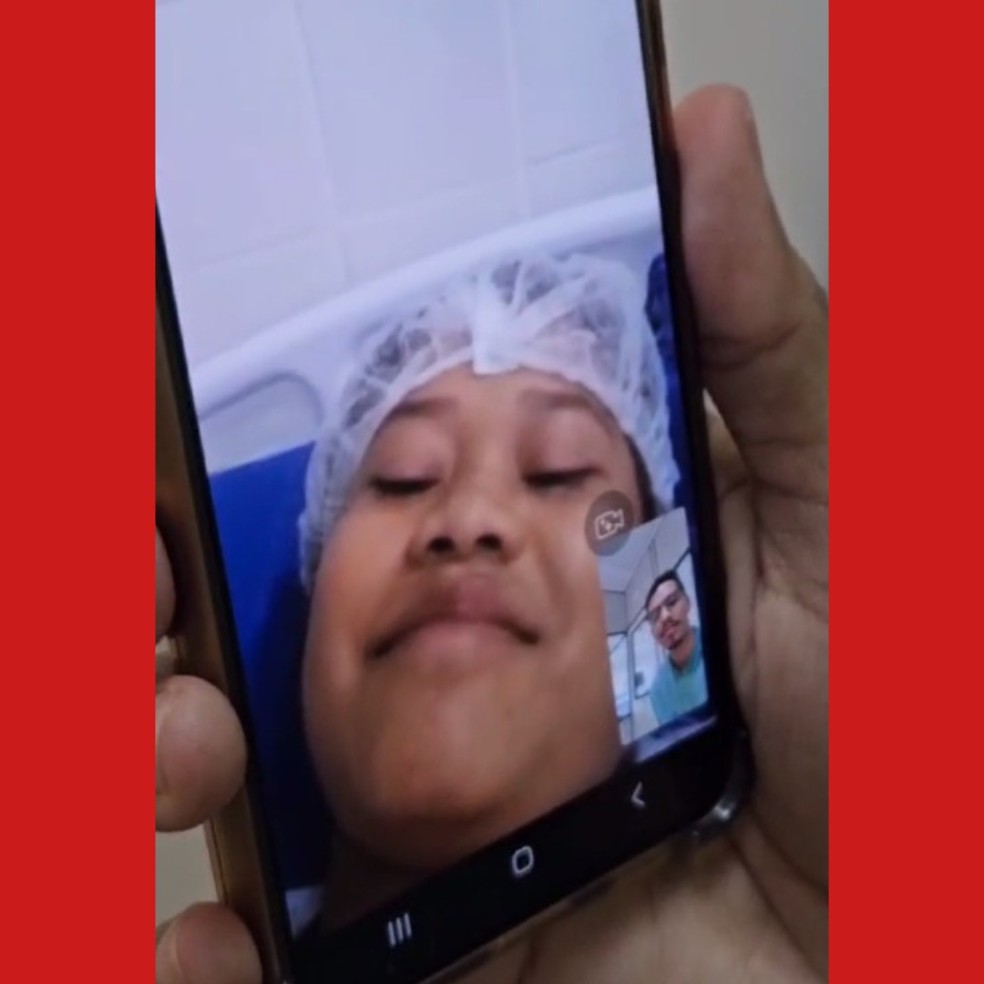 Deonicília Kaxinawá está internada no hospital de Manoel Urbano e aguarda alta médica; ela disse que não irá voltar de avião para Manoel Urbano — Foto: Reprodução/Autorizada pela família