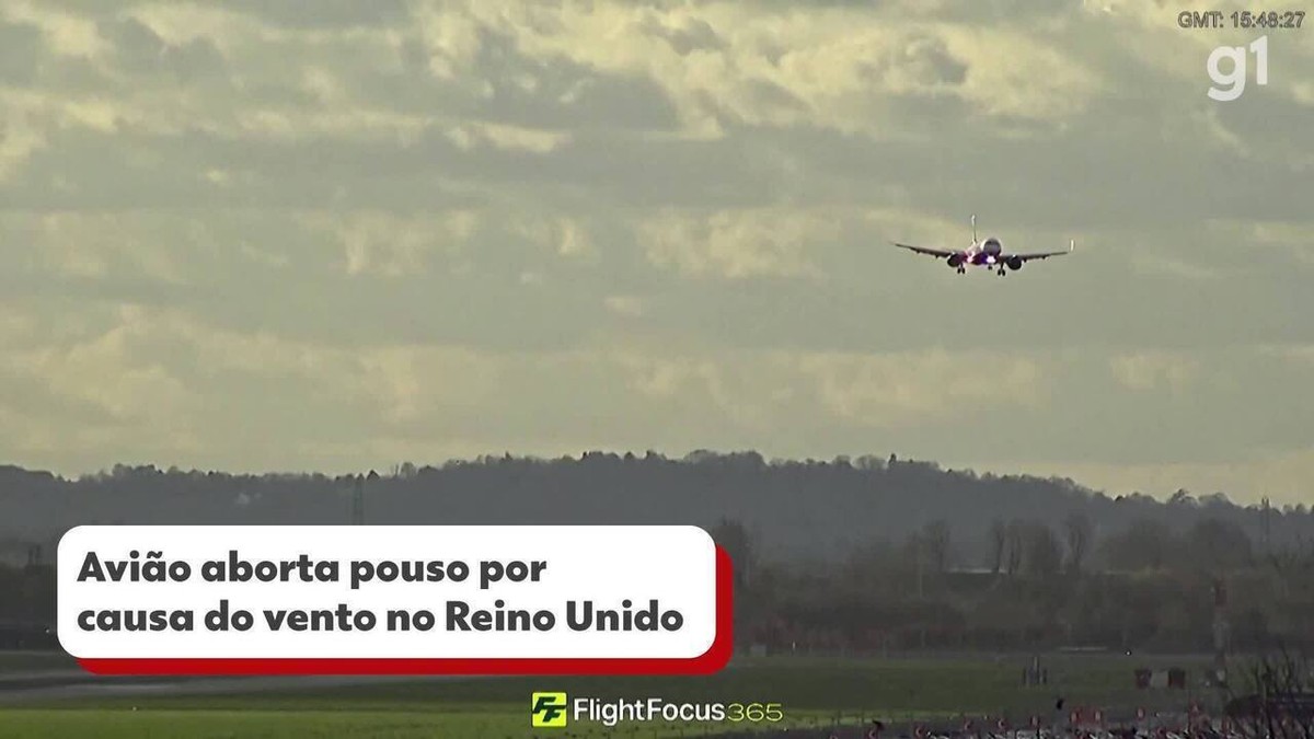 VÍDEO: Ventos fortes fazem avião balançar e abortar pouso no maior aeroporto do Reino Unido