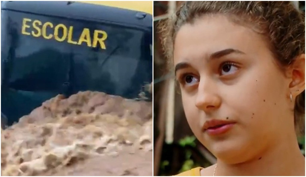 Adolescente relata resgate de ônibus escolar 'engolido' pela água em SC: 'medo de cair'; VÍDEO