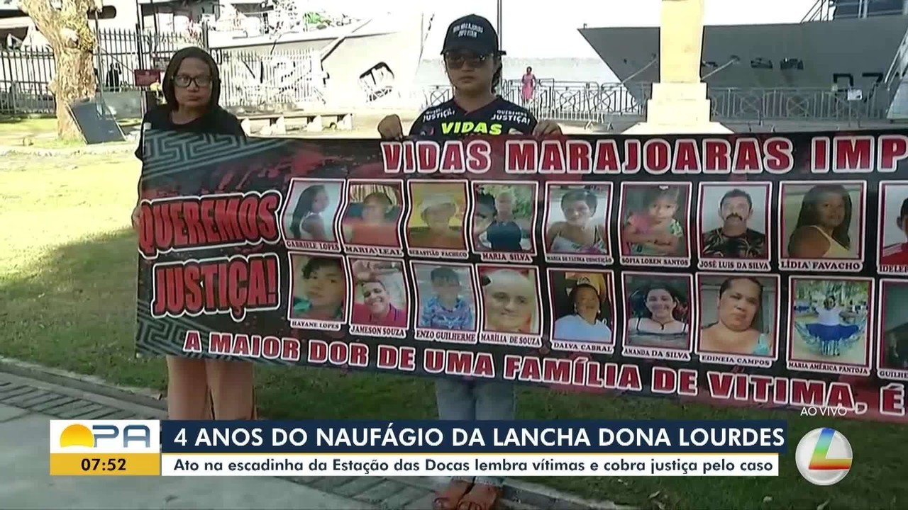 Dona Lourdes II: Quatro anos após naufrágio que matou 23 pessoas, familiares fazem ato por justiça em Belém