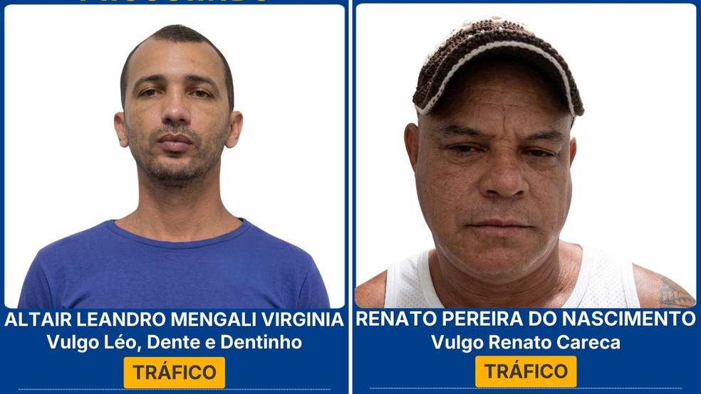 Altair Leandro Mengali Virginia e Renato Pereira do Nascimento são procurados pela Sesp no Espírito Santo — Foto: Divulgação/Sesp